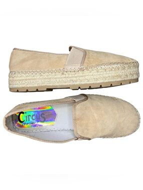 Circus by Sam Edelman Suede Espadrille Platform Slip On Loafers Beige 9⁠ Fall